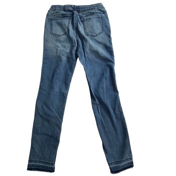 Cat & Jack Super Skinny Jeans Medium Blue w/Patches & Unfinished Hem 12 2409 - Picture 2 of 12